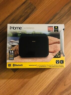 iHome Black Wireless Waterproof Bluetooth Speaker